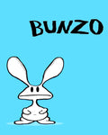 Cartoon character Bunzo on a blue background with 'Bunzo' text above.